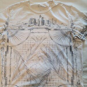 Guess Los Angeles White Graphic City Of Angels T-Shirt Size Small Tee